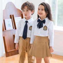 女孩jk制服裙三件套男孩英伦学院风套装儿童主持人礼服合唱演出服