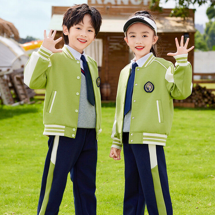 幼儿园园服棒球服全班绿小学生校服春秋套装运动会开学班服三件套