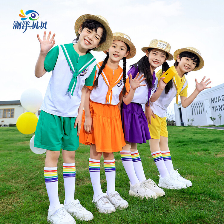 小学生班服礼服入园照运动会短T两件套朗诵春季运动服连衣裙班级