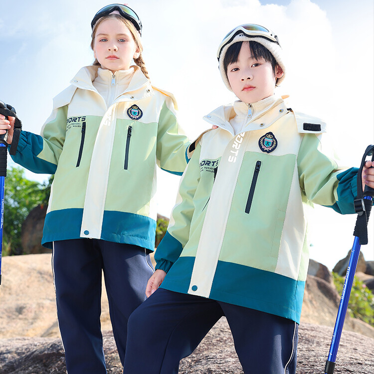秋冬款校服套装小学生班服防水冲锋衣三件套英伦学院风幼儿园园服