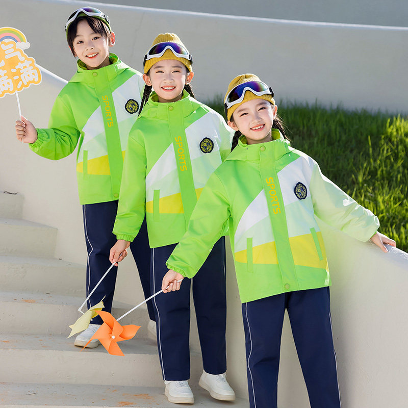 套装冬季校服三件套冲锋衣冬装小学生儿童园服加厚幼儿园班服春秋