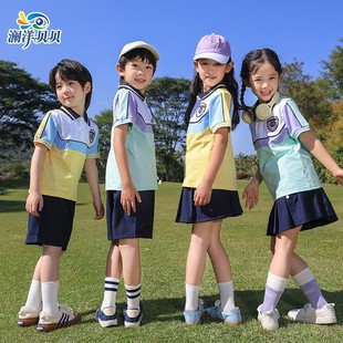 小学生校服儿童夏季 短裙英伦风五六年级班服 运动套装 高中学生短袖