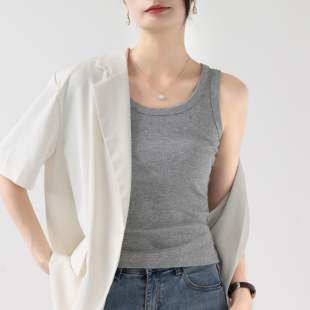 显瘦外穿上衣西装 t恤修身 内搭 螺纹背心吊带女打底无袖 2026年新款