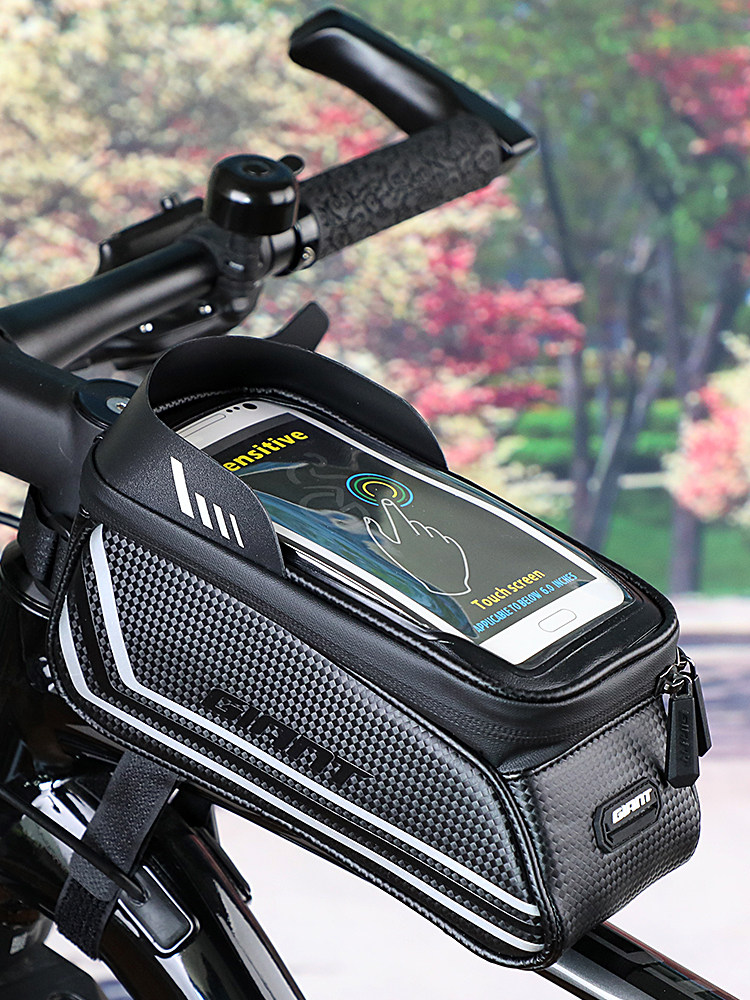 Giant on the tube bag Mountain road bike front beam bag head bag Mobile phone waterproof saddle bag