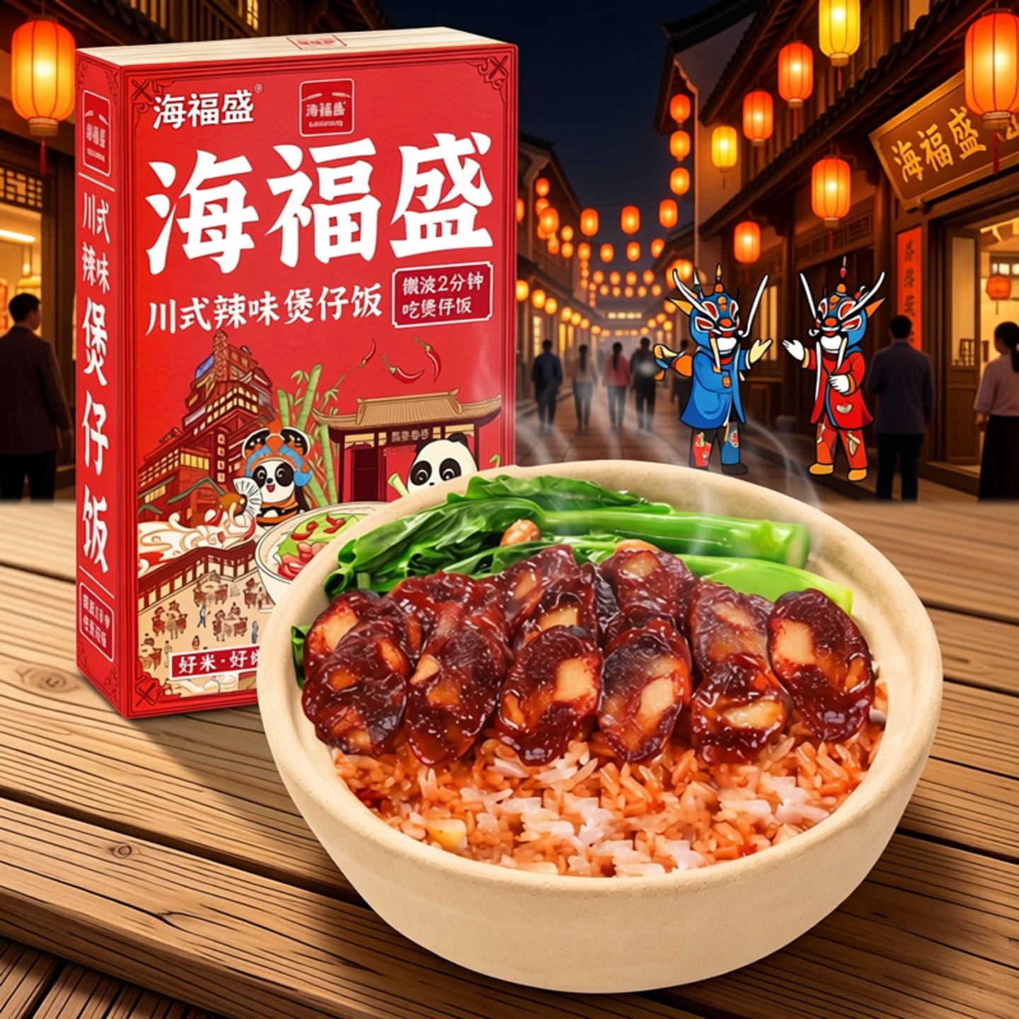 海福盛微波米饭大分量方便速食懒人即食办公必备自加热腊肠煲仔饭