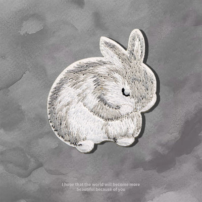 卡通可爱小动物刺绣自粘布贴