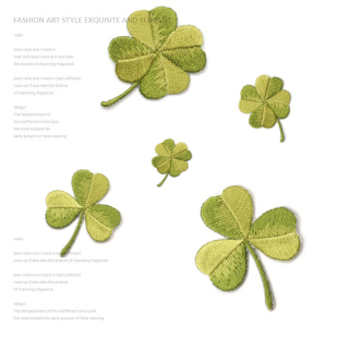 可爱四叶草刺绣贴烫布贴时尚 搭配衣服修补破洞贴花朵绣花小补丁贴