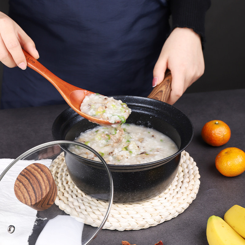 森活单柄汤锅炖锅煲粥锅日式进口轻量家用电磁炉牛奶锅不粘锅