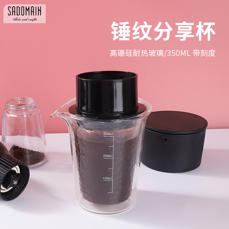 仙德曼日式手工锤纹玻璃杯子家用加厚耐热咖啡果汁冷饮杯啤酒杯