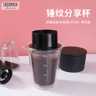 仙德曼日式手工锤纹玻璃杯子家用加厚耐热咖啡果汁冷饮杯啤酒杯