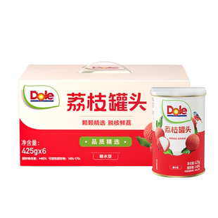 【Dole都乐荔枝罐头425g*6】糖水型鲜果罐头品质精选家庭聚会休闲