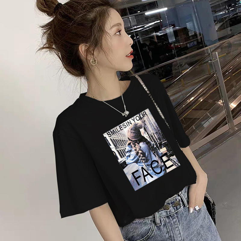 纯棉白色短袖t恤女装2020夏季新款韩版宽松百搭网红半袖上衣ins潮