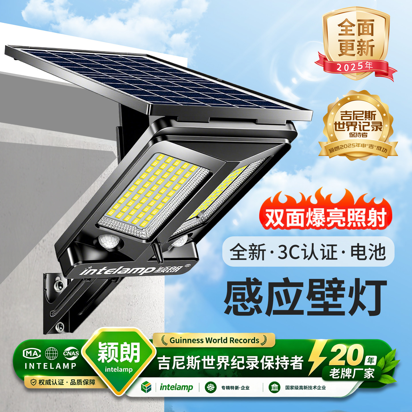 颖朗人体感应太阳能户外灯