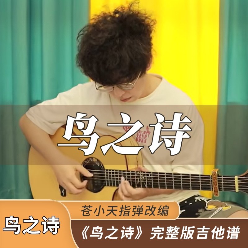 苍小天指弹改编《鸟之诗》完整版吉他谱