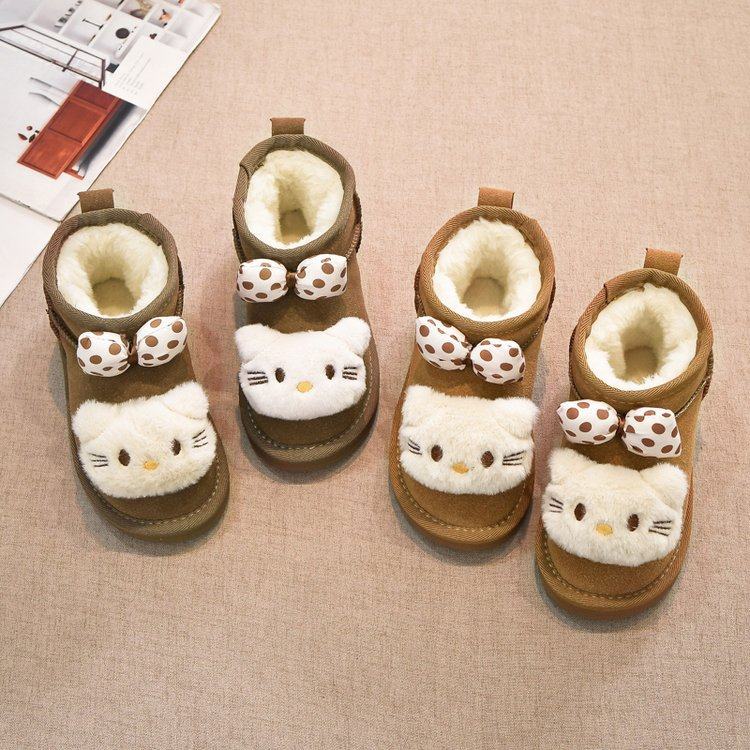 儿童面包雪地新款加厚2025棉鞋靴一体女孩皮毛保暖冬季女童加绒鞋,童鞋/婴儿鞋/亲子鞋,雪地靴,淘宝优惠券,粉丝福利购,淘宝优惠卷