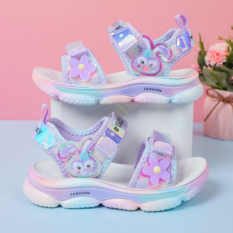 真皮女童凉鞋儿童沙滩女