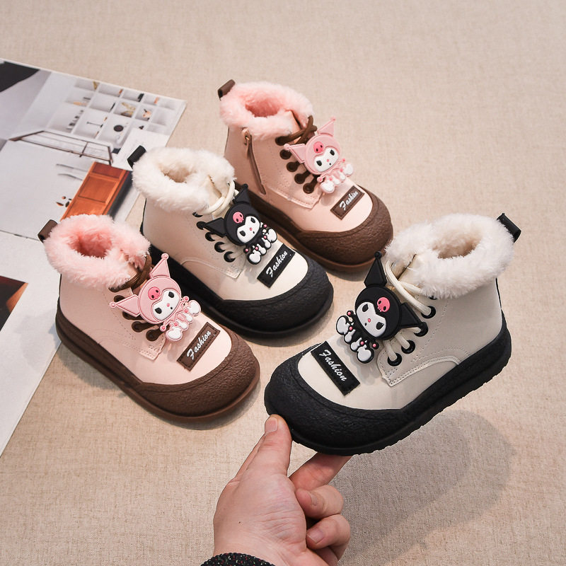 女童雪地靴2025年冬季新款皮毛一体儿童棉鞋加绒加厚宝宝鞋马丁靴