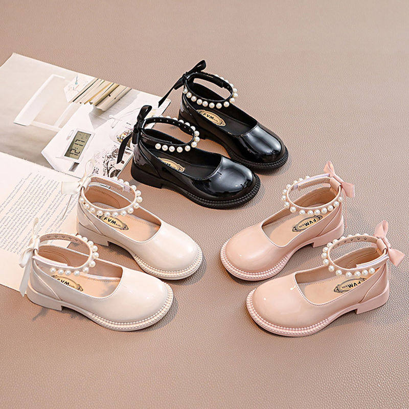 女童小皮鞋2026春季公主鞋中大童软底防滑单鞋儿童百搭黑色演出鞋