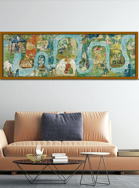 兰亭序拼图定制实木相框弥鹿520片黑色胡桃木装裱上墙画框带卡纸