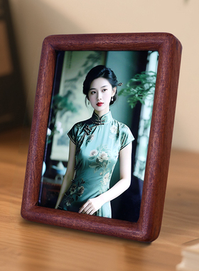 实木照片相框圆角洗照片定制5678寸A4小摆台相片框创意挂墙简约