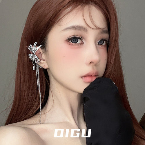 气质夸张金属花朵耳挂小众设计