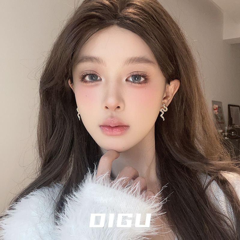 欧美风精致重工微镶灵蛇耳环耳钉