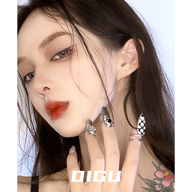 嘀咕家冷淡风指甲戒指