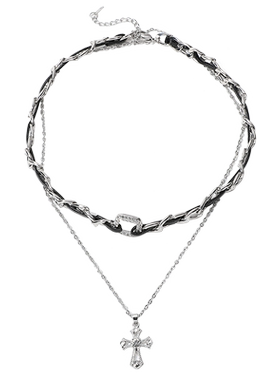 DIGU神圣十字双层叠戴项链