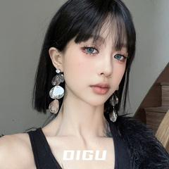 DIGU独特设计感花朵流苏耳环气质夸张长款耳钉时尚小众设计感耳饰