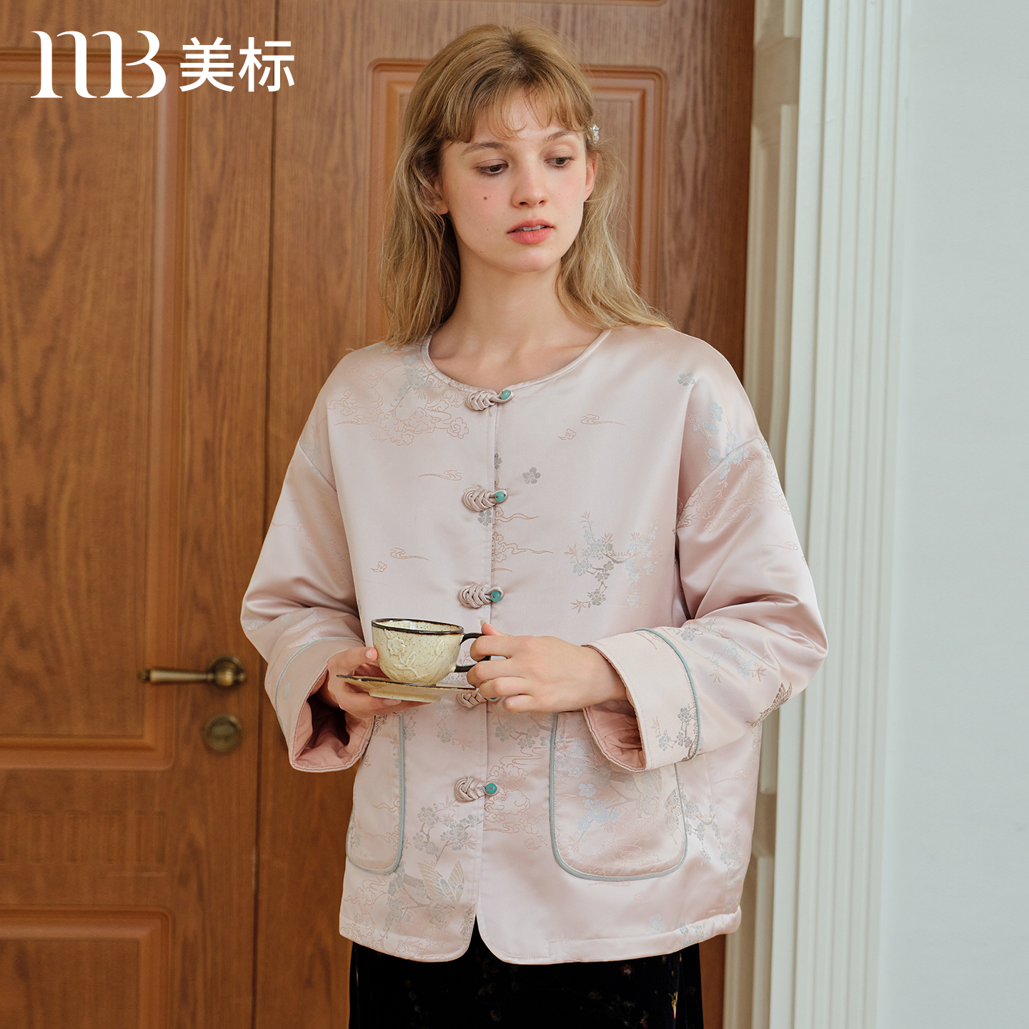 美标真丝国风保暖提花外套外套