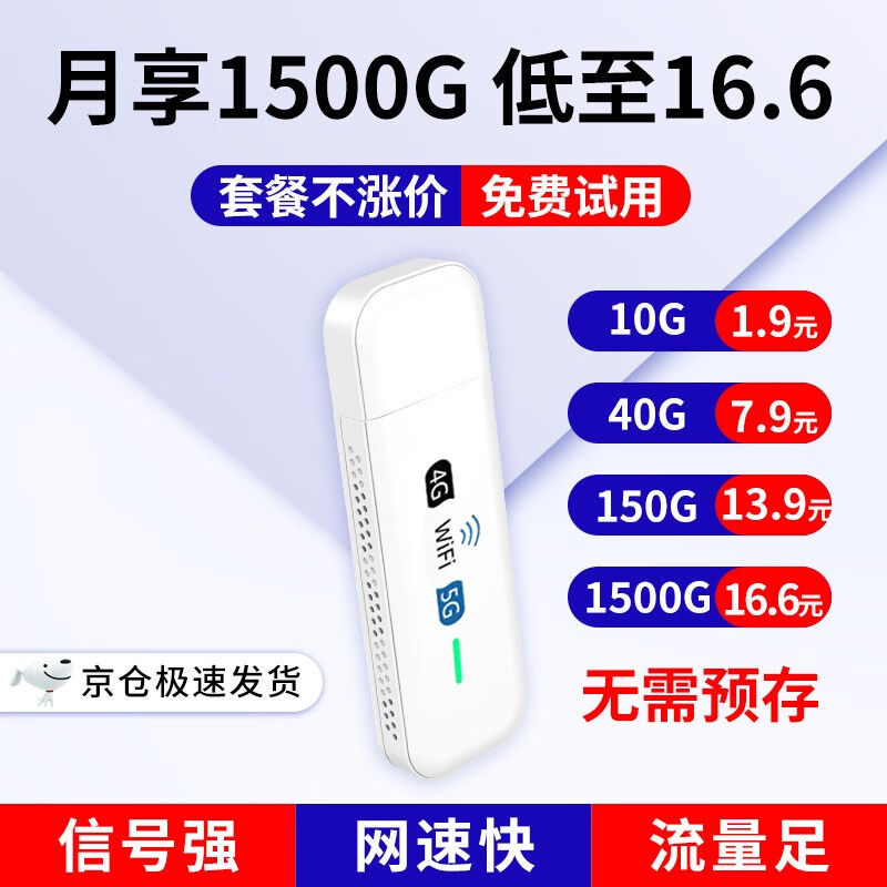 伊鸣【送1500G】随身wifi免插卡移动无线车载随行上网卡宝三网通怎么看?