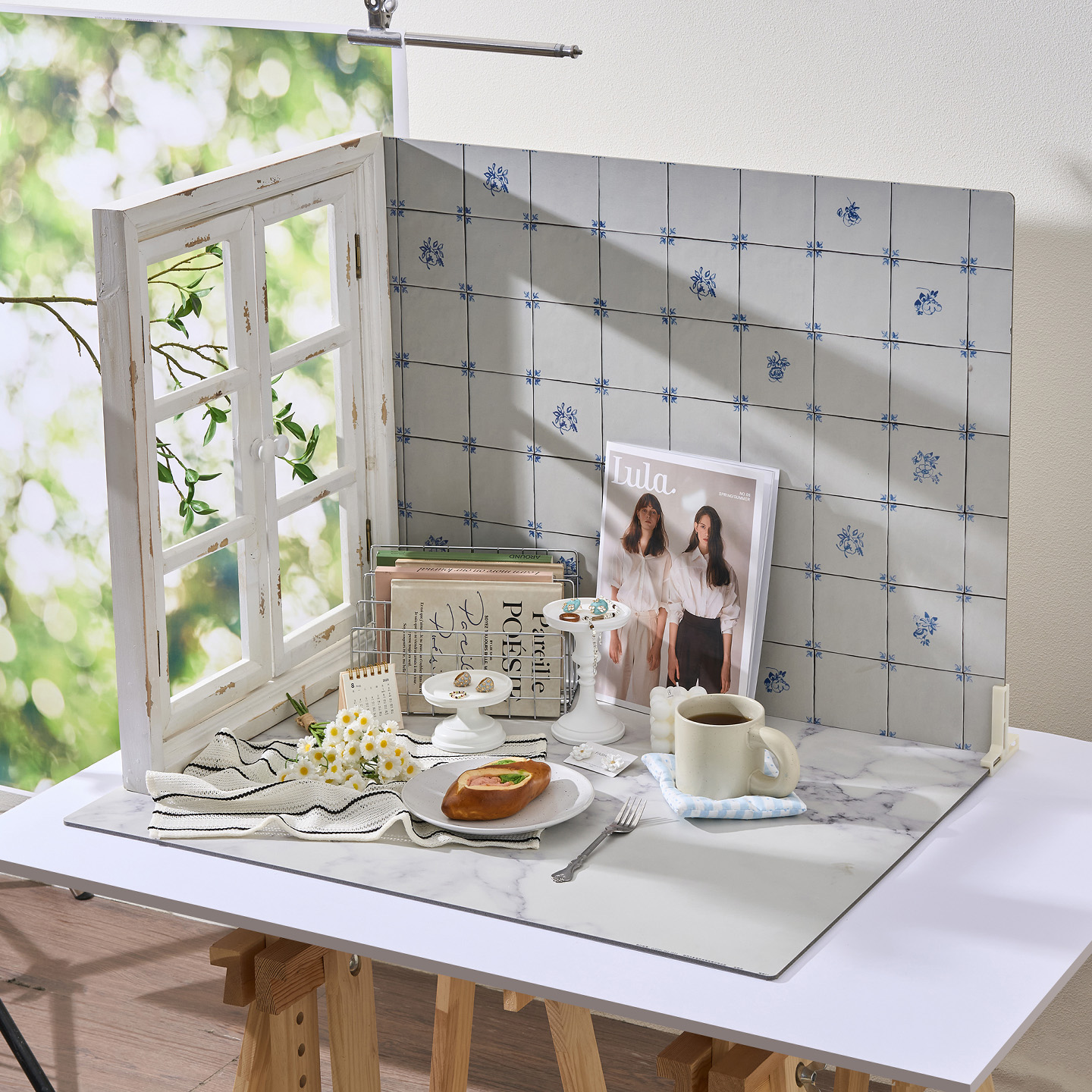 ins背景板拍照道具桌面场景搭建