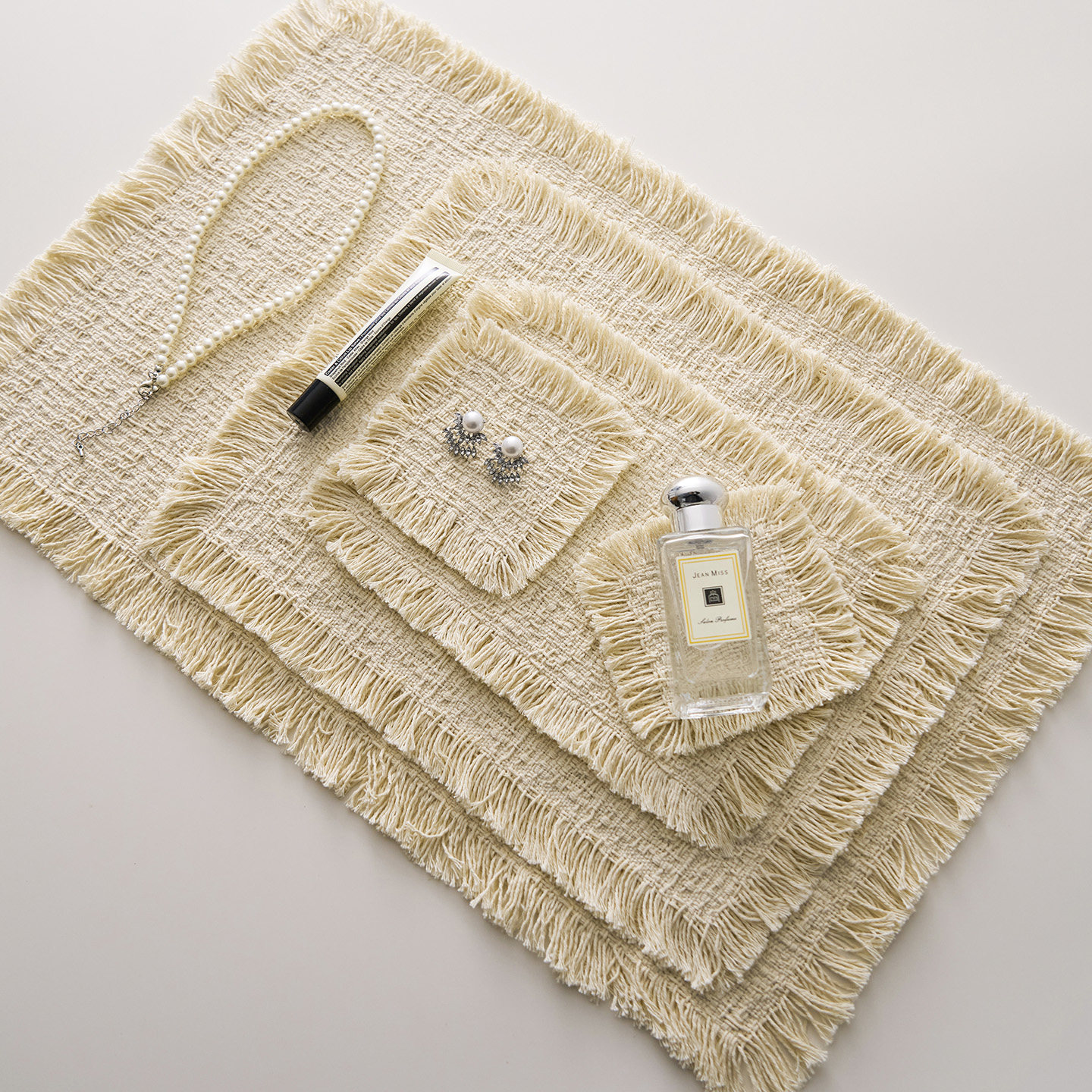 ins风流苏垫高级感拍摄道具小摆件氛围桌面垫布美甲饰品plog拍