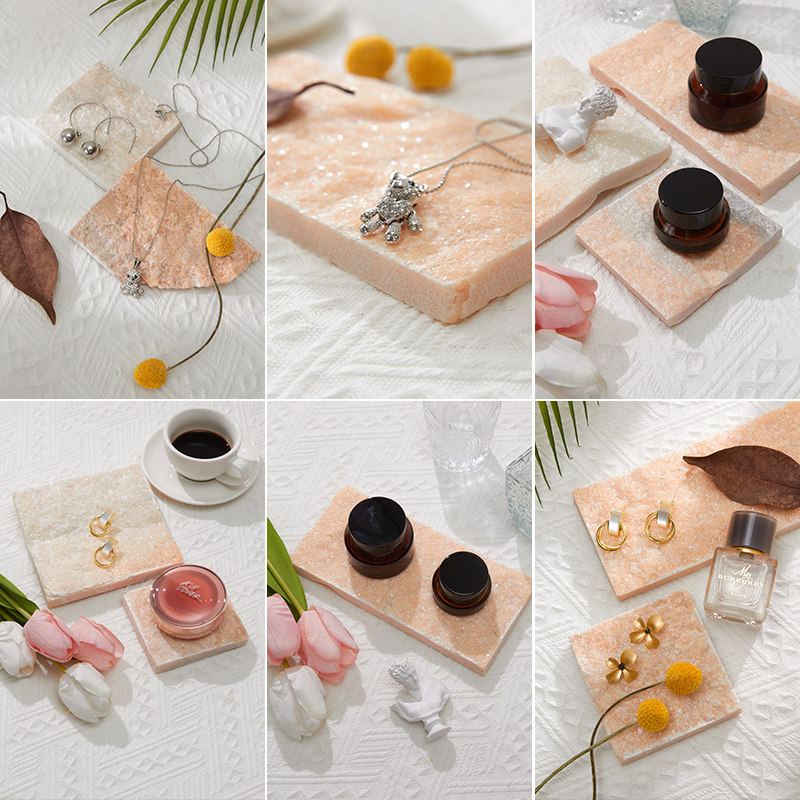 羊脂岩石头摄影道具石材摆件装饰珠宝化妆品静物产品拍照拍摄创意