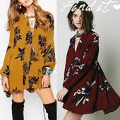 飘逸罩衫 原 少量欧美F家兰花印花棉麻宽松连衣裙 裙度假风大摆裙