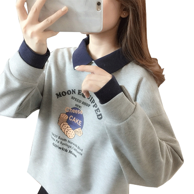 翻领polo衫翻领ins早秋韩版宽松