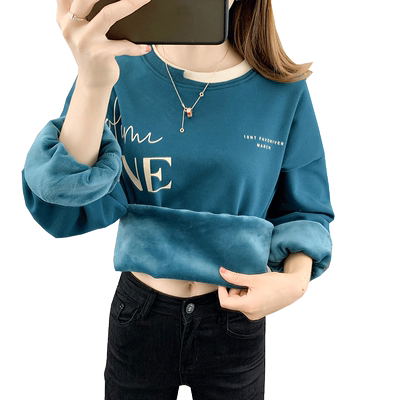 秋冬季宽松ins风加绒加厚卫衣