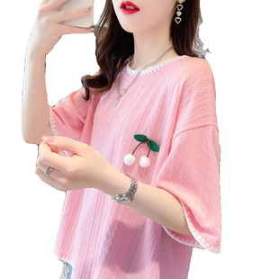 小众设计感短袖t恤女夏季韩版宽松小个子撞色百搭短款半袖上衣服