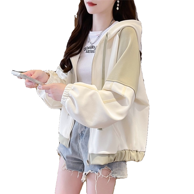 慵懒风撞色拼接外套女