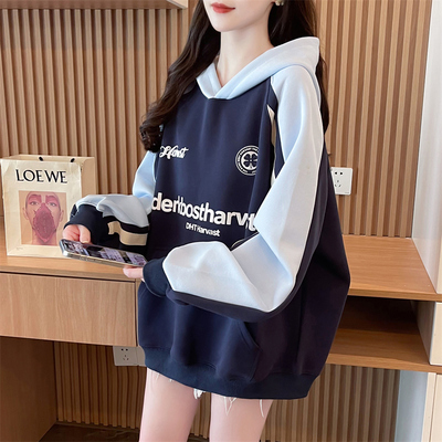 薄款宽松大码女装中长款卫衣女