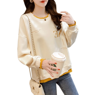 卫衣女春秋季韩版宽松bf慵懒风ins薄款学生百搭假两件上衣外套潮