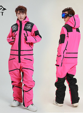2526新款专业连体滑雪服套装男单板滑雪衣女加厚情侣双板一体式