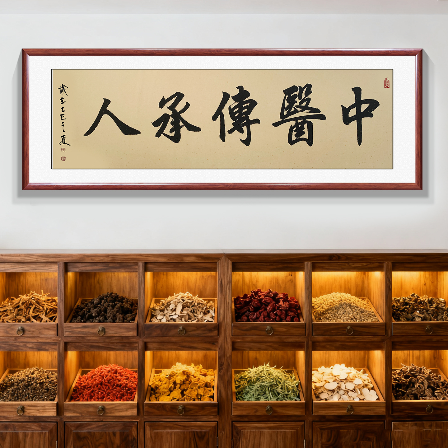 中医传承人手写书法中医馆装饰画