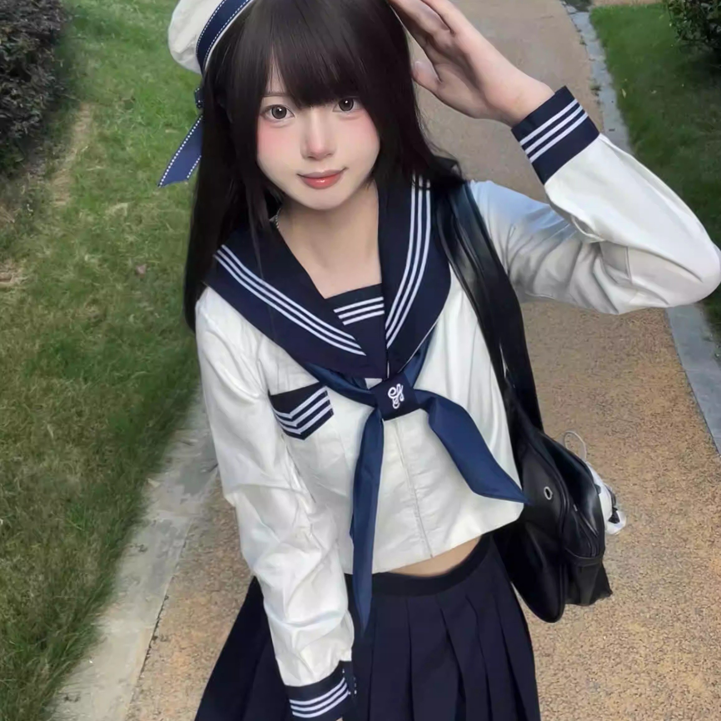 甜盐蜜屿原创正版绀色水手服套装