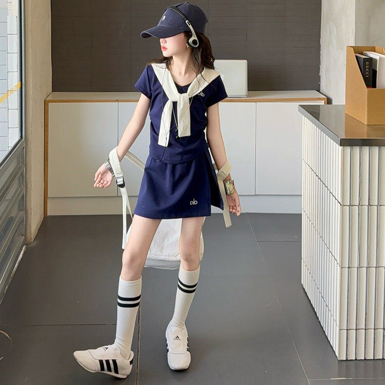 女童夏套装儿童裙子2026新款小孩运动衣服洋气裙裤童装女大童夏装