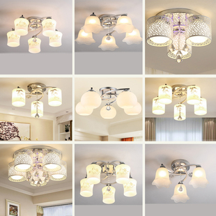 卧室灯可换灯泡小户型客厅灯简约现代家用房间餐厅吊灯三头led灯