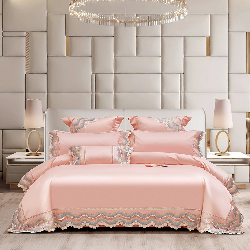 欧美式样板房居家高档床上用品四六八十件套 全棉贡缎1.8米双人床