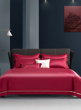 欧式高档150S长绒棉四件套高端奢华纯棉全棉喜庆结婚被套床上用品