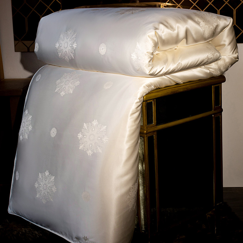 轻奢夏季空调凉感可水洗100桑蚕丝春秋夏凉被高档宫廷风提花被芯