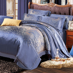 梦悠廉 欧式高端古典家居真丝床上用品奢华双面桑蚕丝四件套